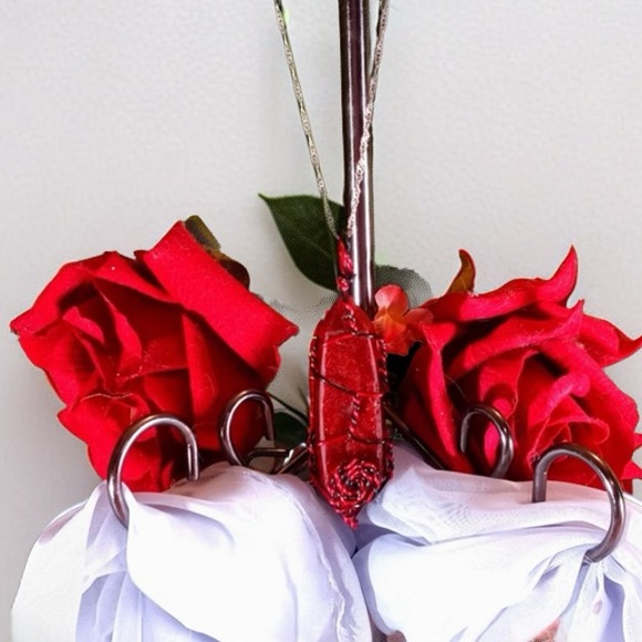 Hand Crafted Jewelry - Beautiful hand wrapped red crystal necklace